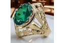 Or jaune 8 carats Emerald Anneau Artisanat vintage vrc031x-em Art Deco Style Art Déco soviétique